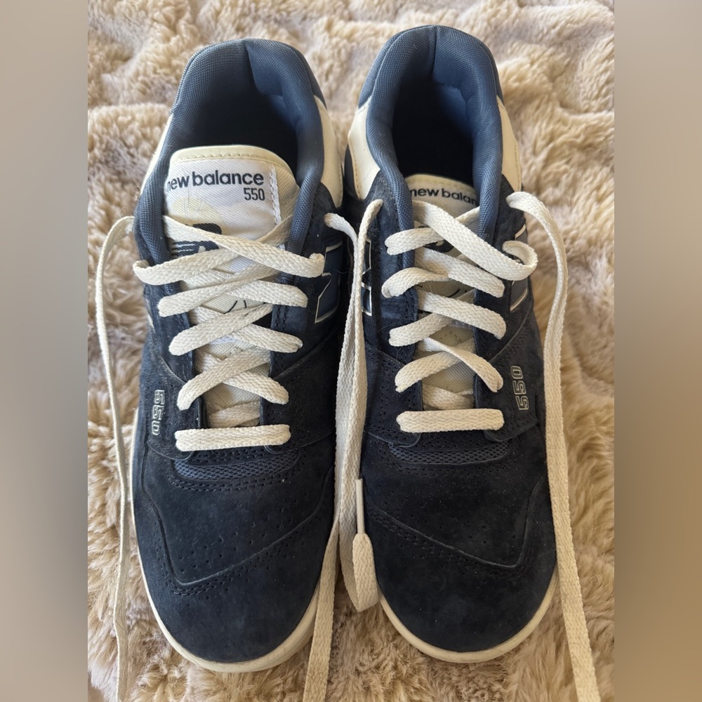 New Balance 550 Navy and White Sneakers